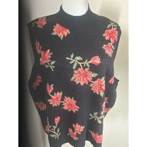 Draper James Plus 2X Floral Mock Neck Sleeveless Sweater Vest NEW 052